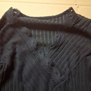 Elegant Black Lace Trim Top